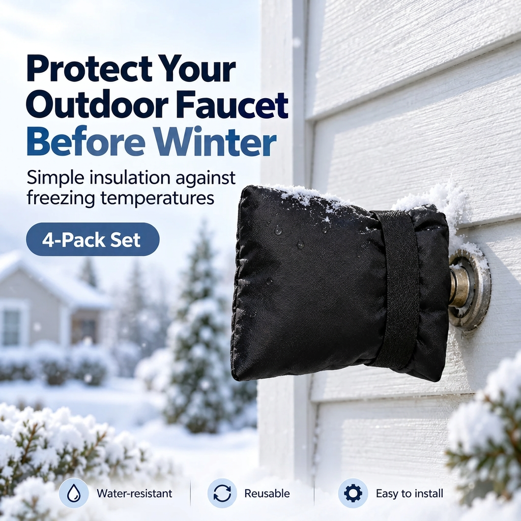 Black winter outdoor faucet covers 4-pack - view 1