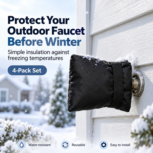 Black winter outdoor faucet covers 4-pack - view 1